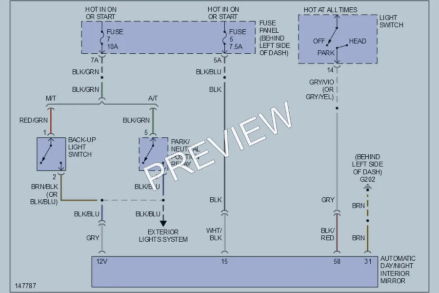 2001 Volkswagen NewBeetle Power Mirrors wiring diagram preview