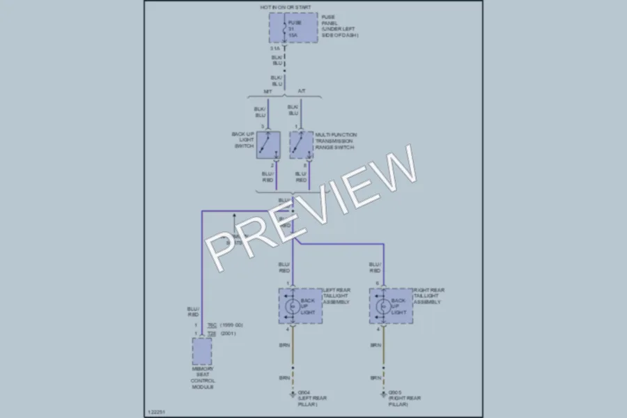 2001 Volkswagen Passat Exterior Lights wiring diagram preview
