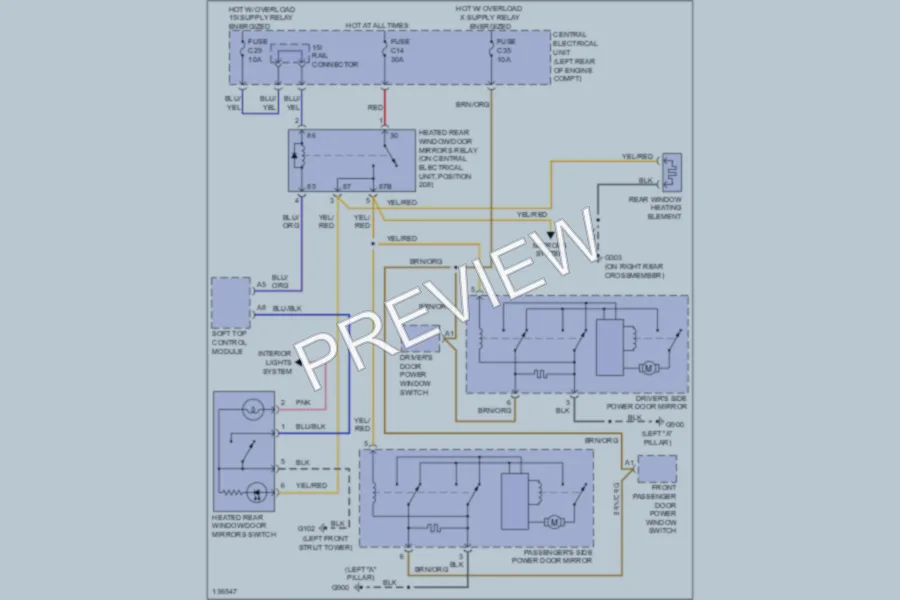 2001 Volvo C70 Defoggers wiring diagram preview