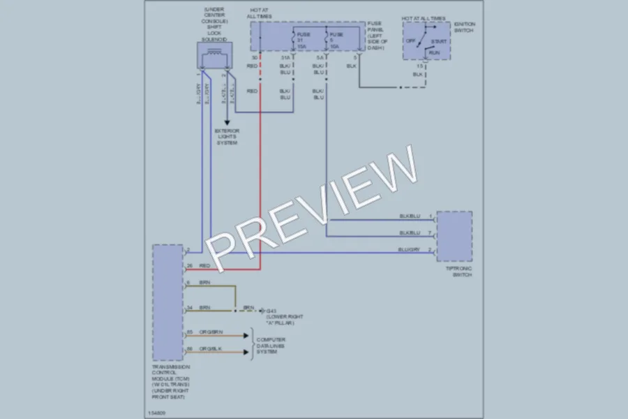 2002 Audi S6 Shift Interlock wiring diagram preview