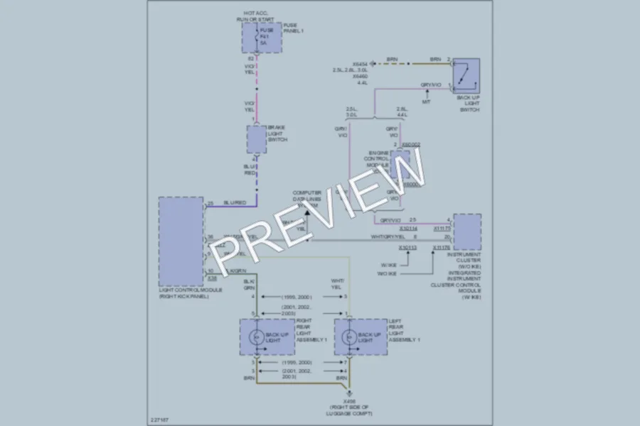 2002 BMW 530i Exterior Lights wiring diagram preview