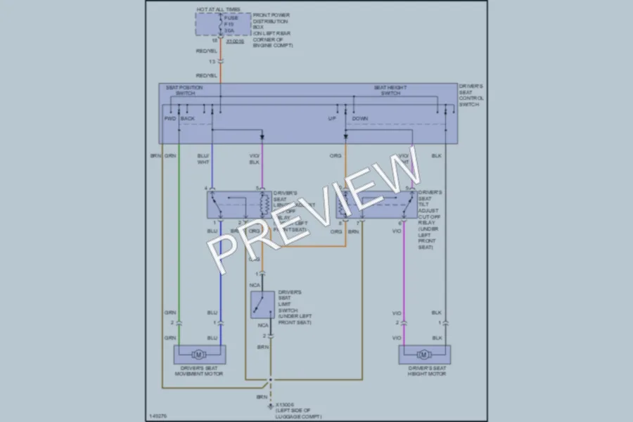 2002 BMW MCoupe Power Seats wiring diagram preview