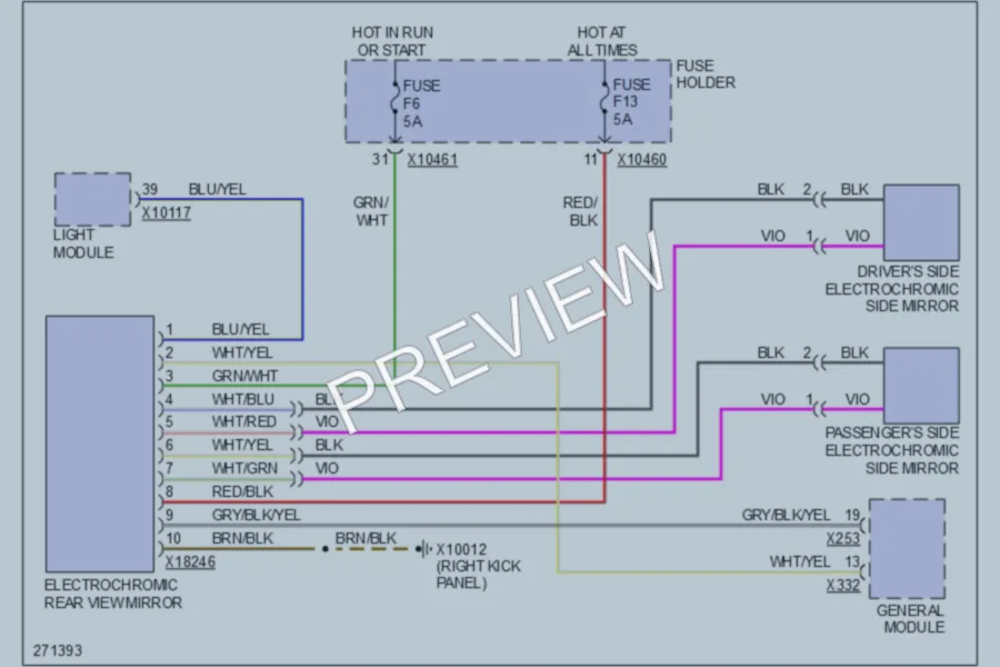 2002 BMW X5 Power Mirrors wiring diagram preview