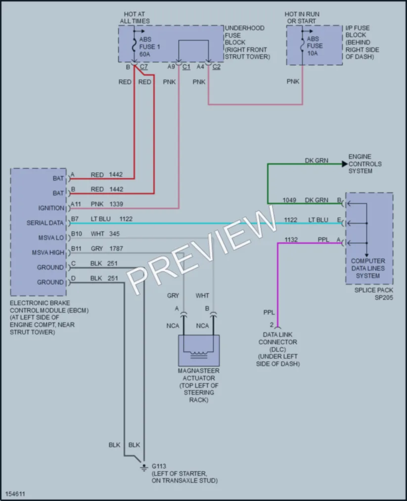 2002 Buick Century Electronic Power Steering wiring diagram preview