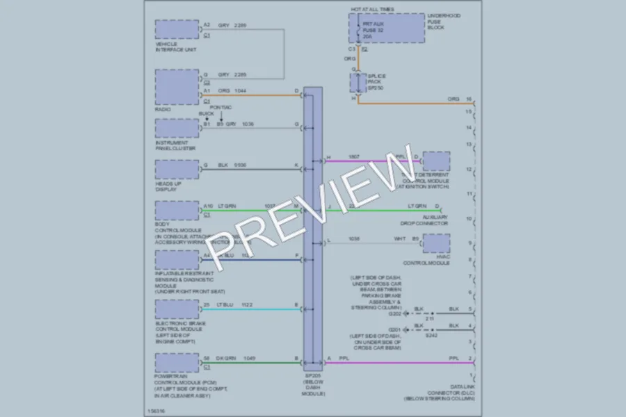 2002 Buick Rendezvous Computer Data Lines wiring diagram preview