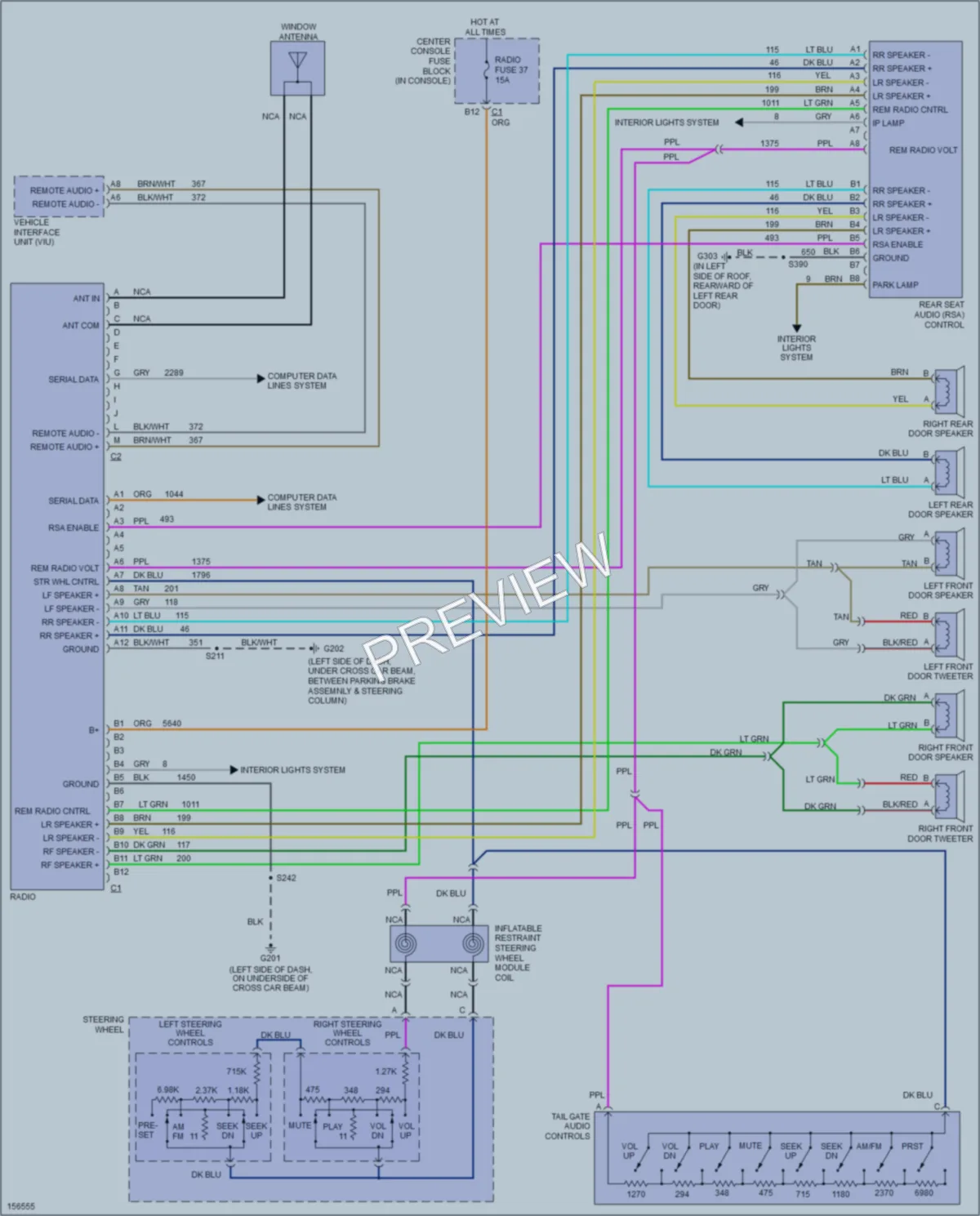 2002 Buick Rendezvous Radio wiring diagram preview