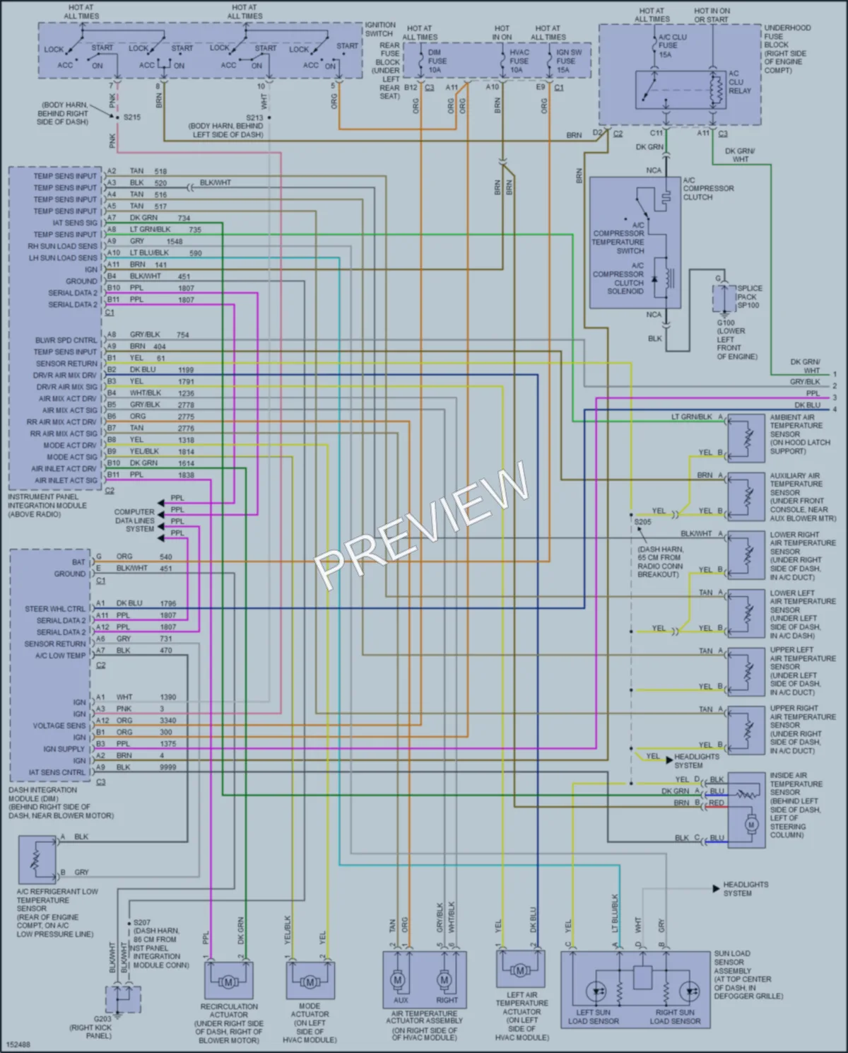2002 Cadillac DeVille Air Conditioning wiring diagram preview