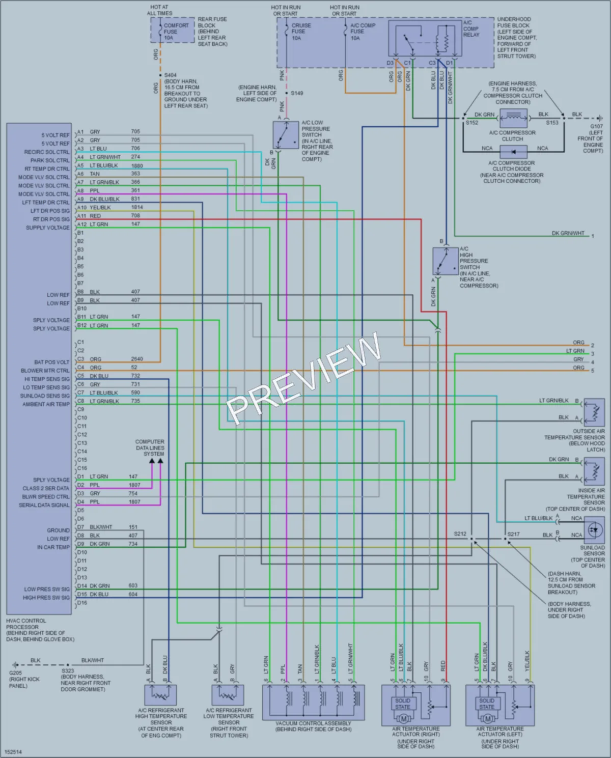 2002 Cadillac Eldorado Air Conditioning wiring diagram preview