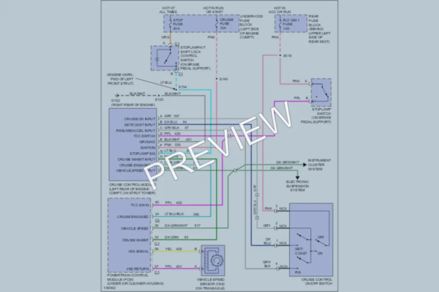 2002 Cadillac Eldorado Cruise Control wiring diagram preview