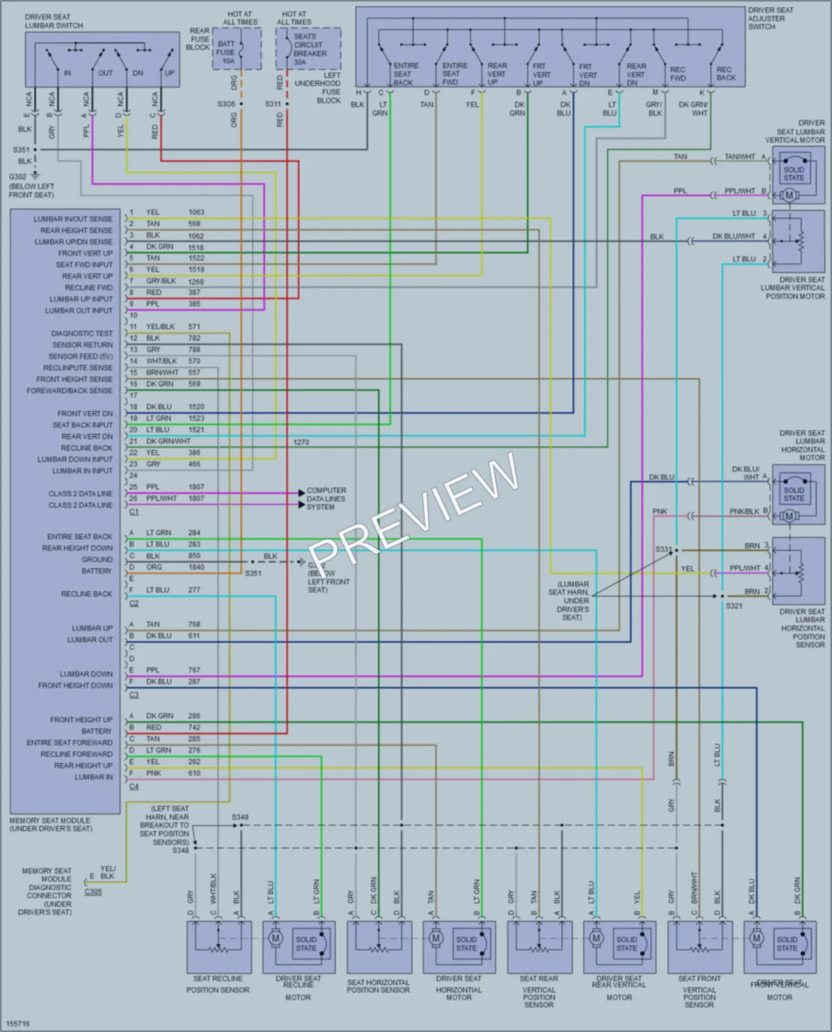 2002 Cadillac Eldorado Memory Systems wiring diagram preview