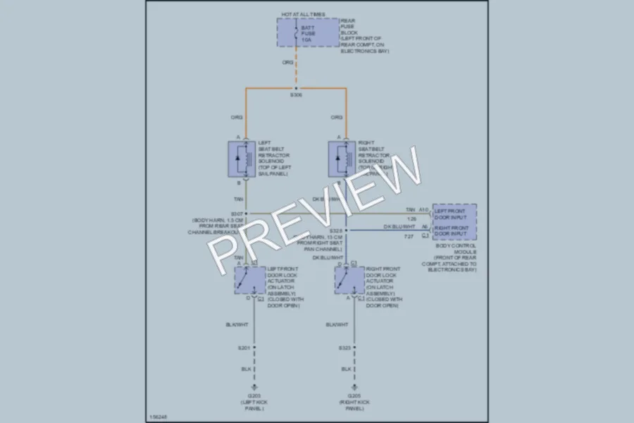 2002 Cadillac Eldorado Passive Restraints wiring diagram preview