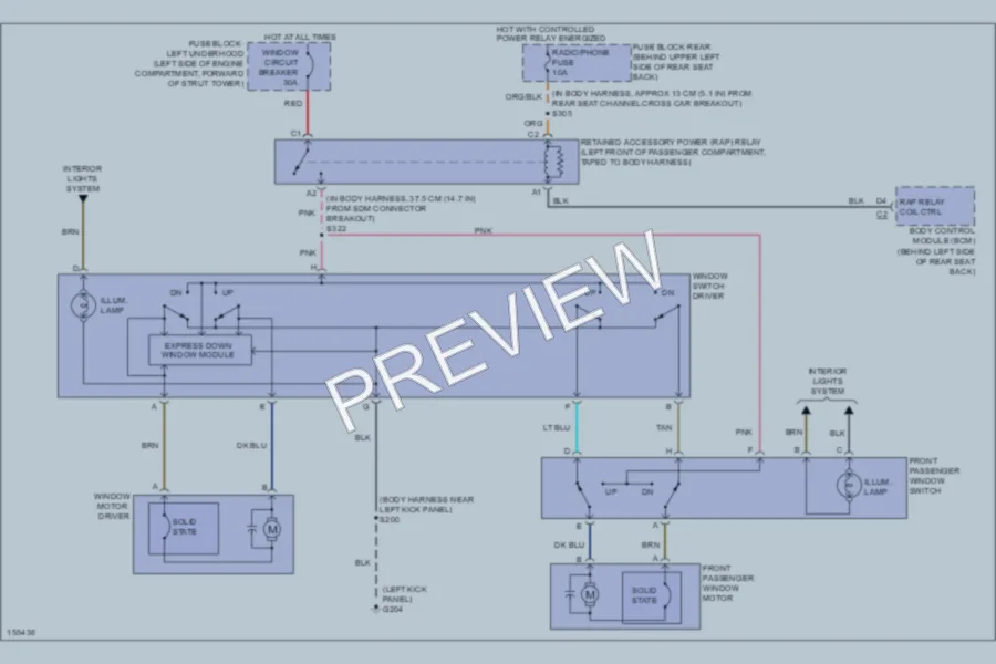 2002 Cadillac Eldorado Power Windows wiring diagram preview