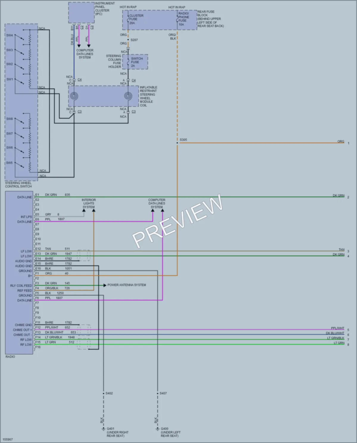 2002 Cadillac Eldorado Radio wiring diagram preview