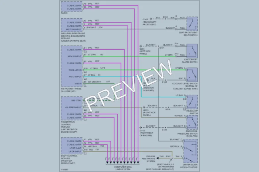 2002 Cadillac Eldorado Warning Systems wiring diagram preview