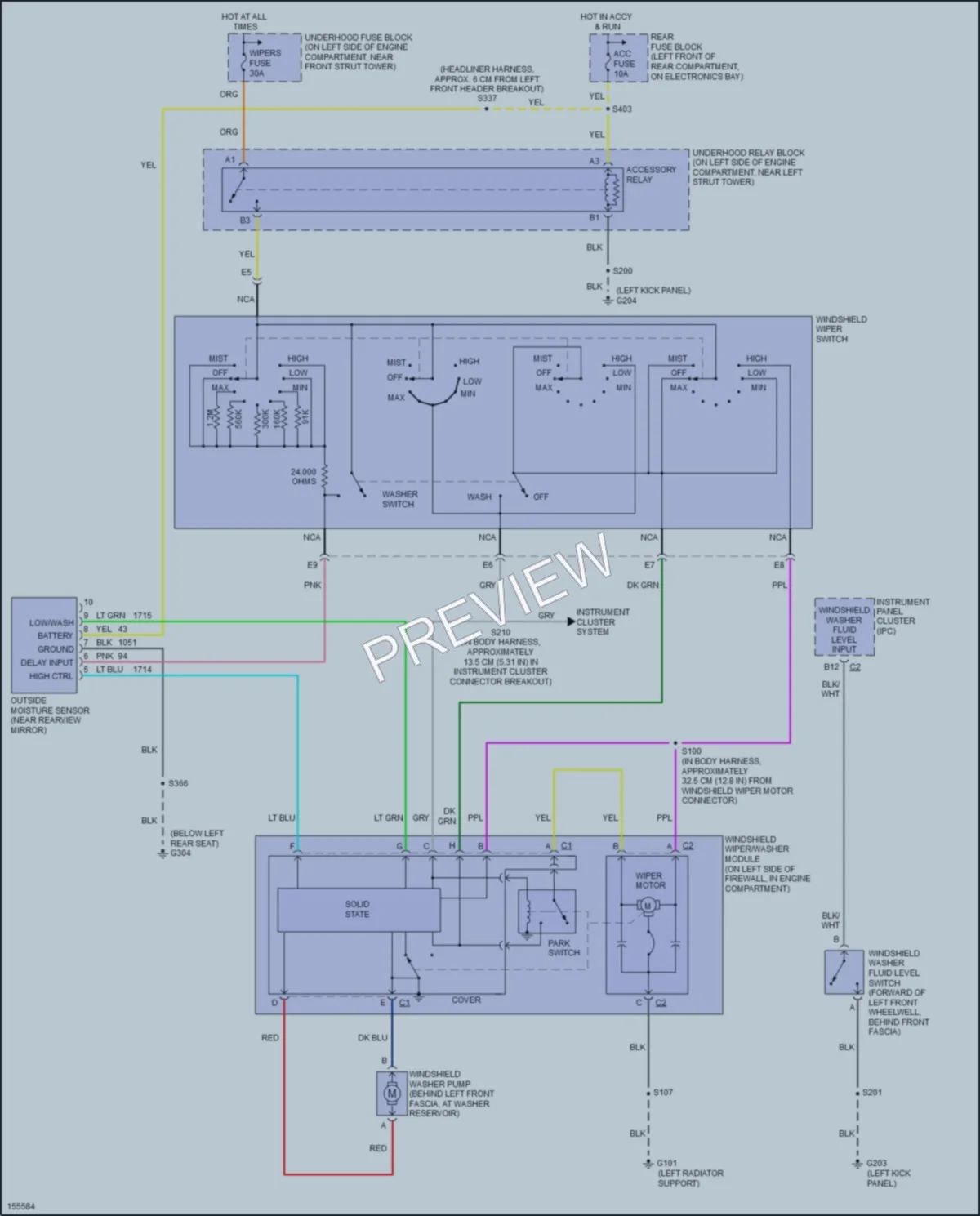 2002 Cadillac Eldorado Wiper Washer wiring diagram preview