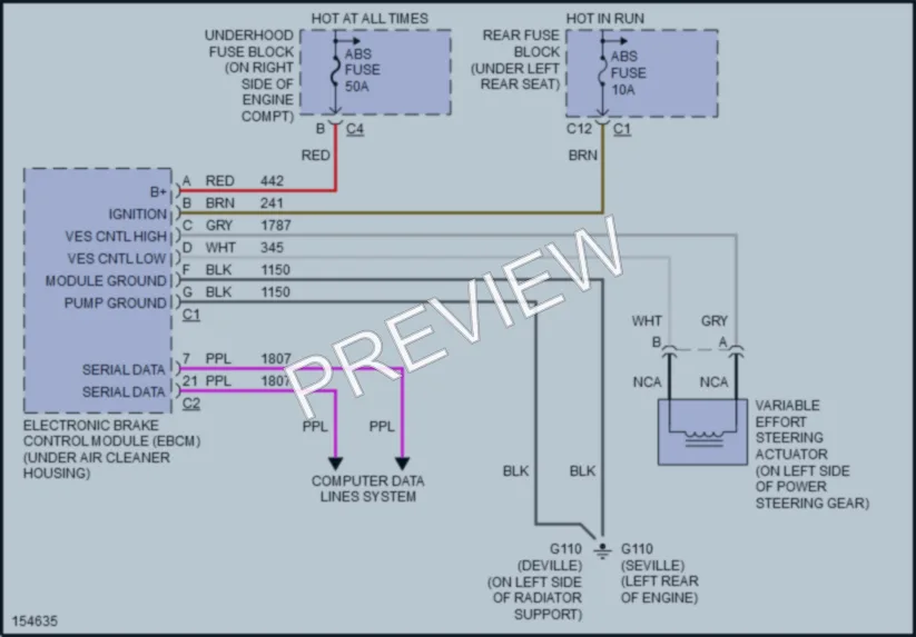 2002 Cadillac Seville Electronic Power Steering wiring diagram preview