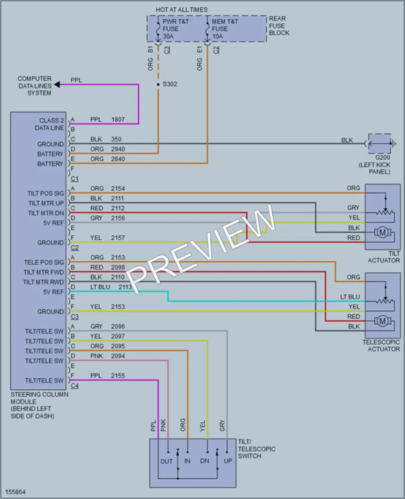 2002 Cadillac Seville Memory Systems wiring diagram preview