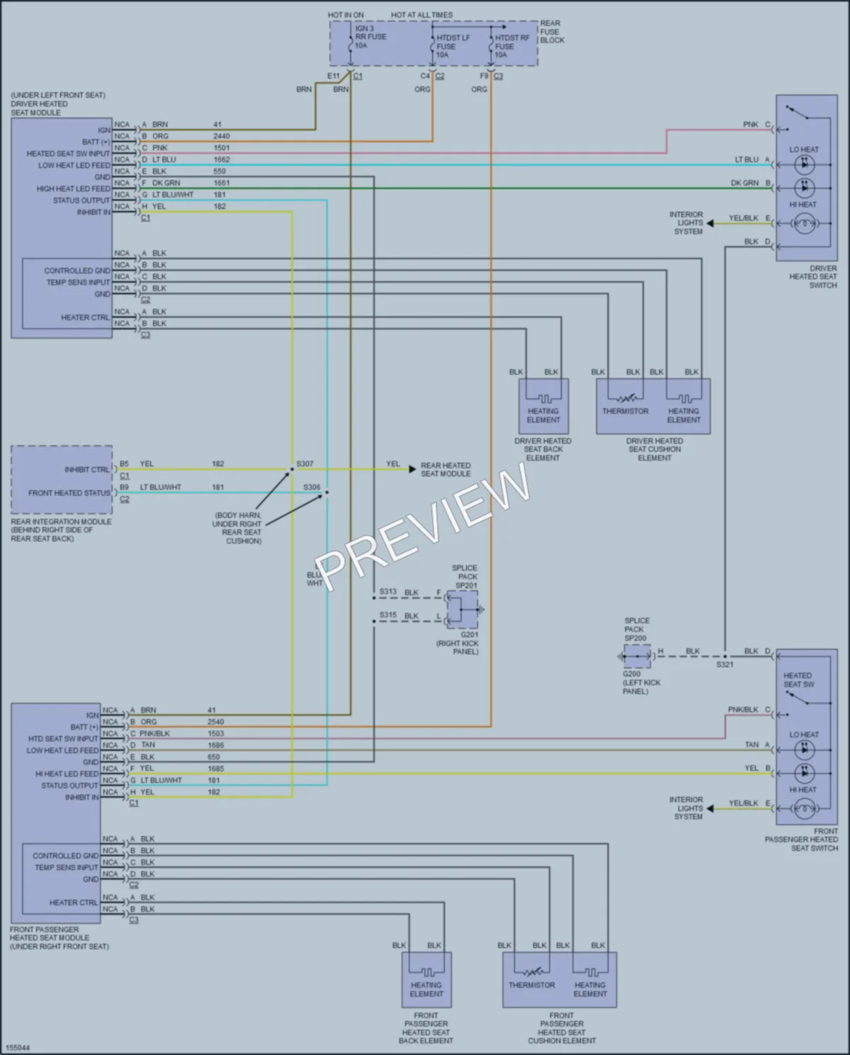 2002 Cadillac Seville Power Seats wiring diagram preview