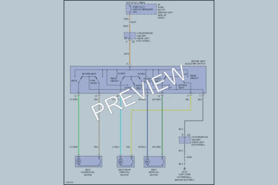 2002 Chevrolet Astro Power Seats wiring diagram preview