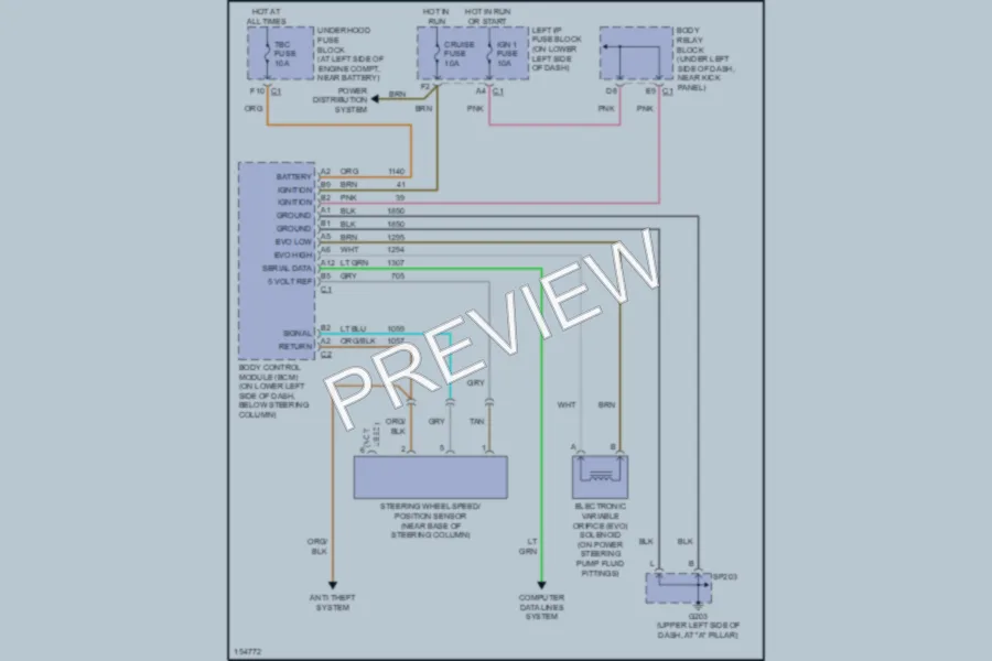 2002 Chevrolet C1500Avalanche Electronic Power Steering wiring diagram preview
