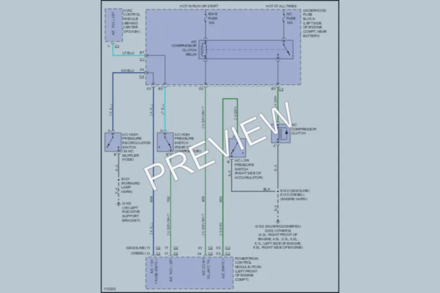 2002 Chevrolet 1500 Air Conditioning wiring diagram preview