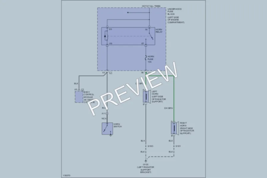 2002 Chevrolet K1500 Horn wiring diagram preview