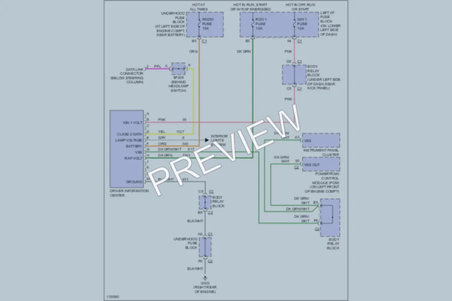 2002 Chevrolet 1500 Instrument Cluster wiring diagram preview