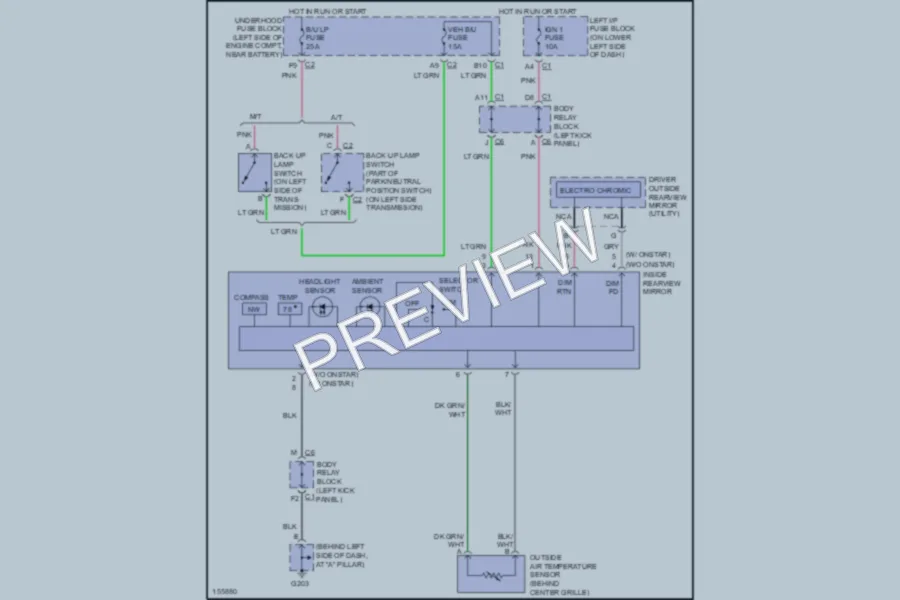 2002 Chevrolet 2500 Power Mirrors wiring diagram preview