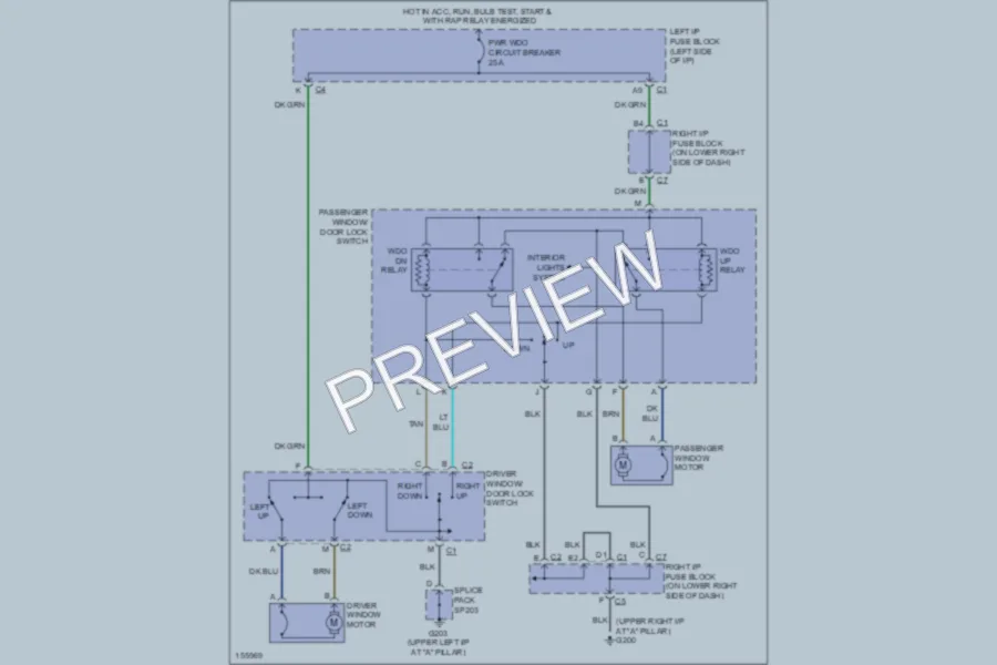 2002 Chevrolet 3500 Power Windows wiring diagram preview