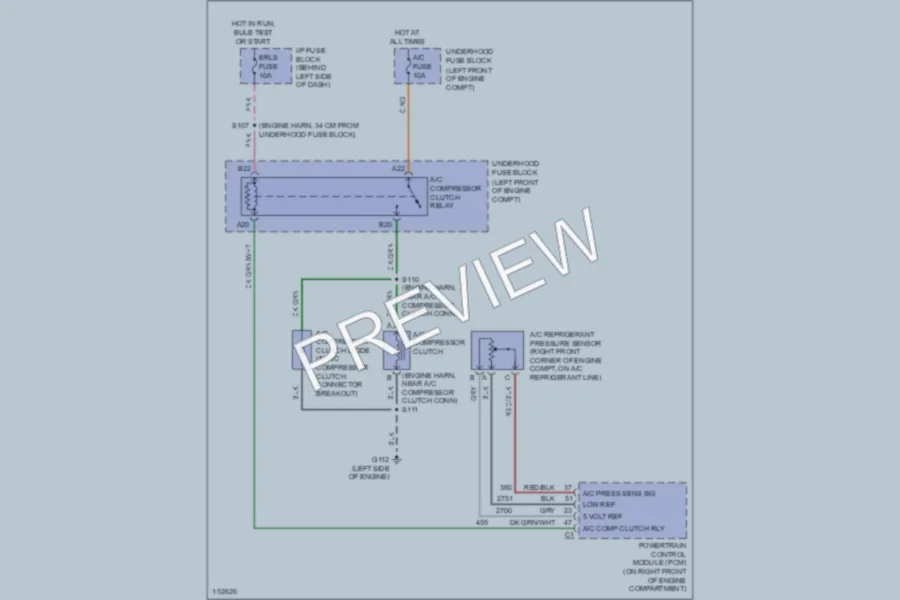 2002 Chevrolet Cavalier Air Conditioning wiring diagram preview