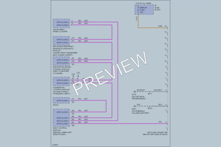 2002 Chevrolet Cavalier Computer Data Lines wiring diagram preview