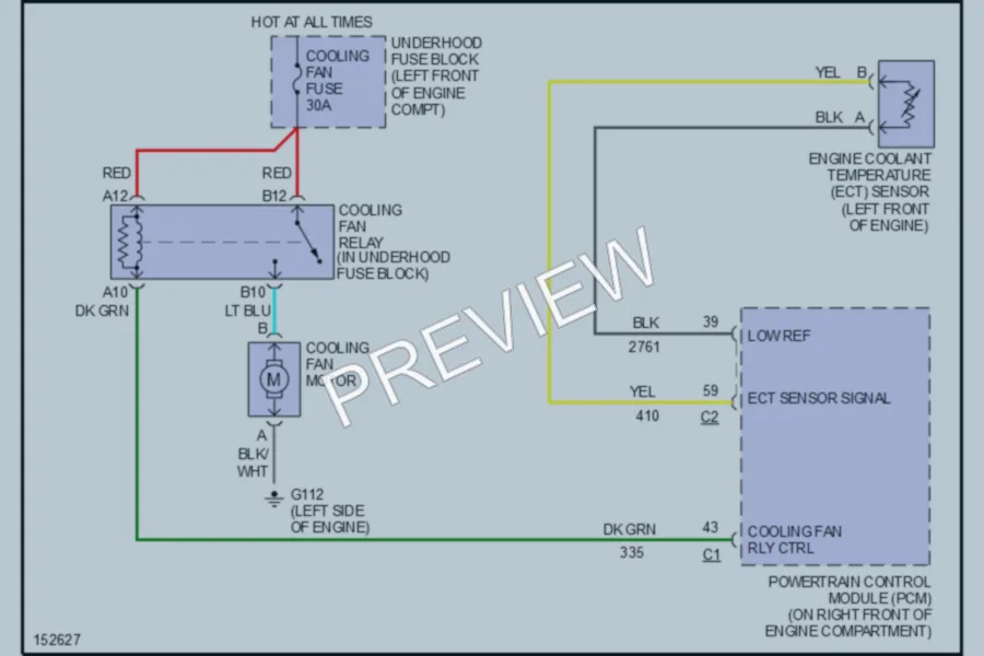2002 Chevrolet Cavalier Cooling Fan wiring diagram preview