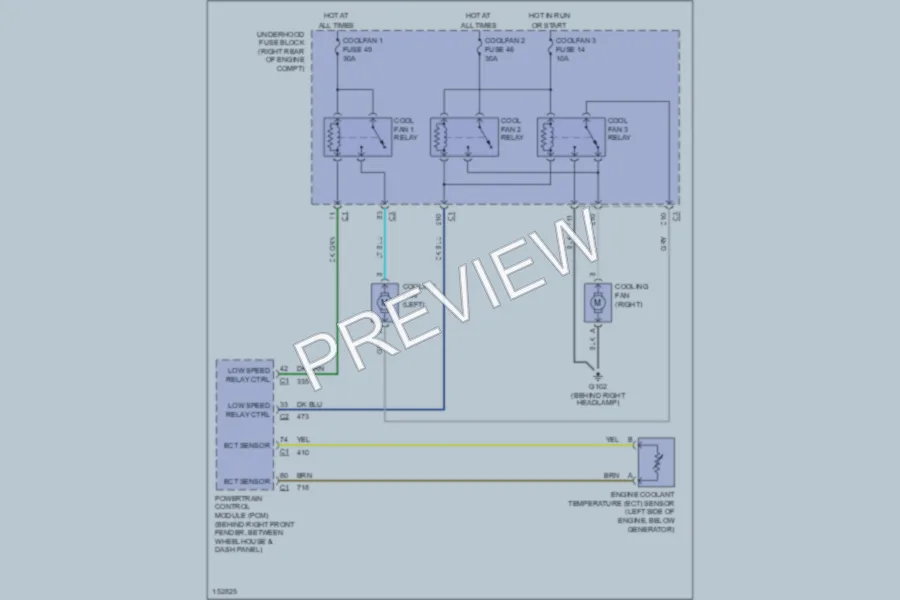 2002 Chevrolet Corvette Cooling Fan wiring diagram preview