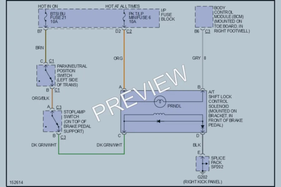 2002 Chevrolet Corvette Shift Interlocks wiring diagram preview