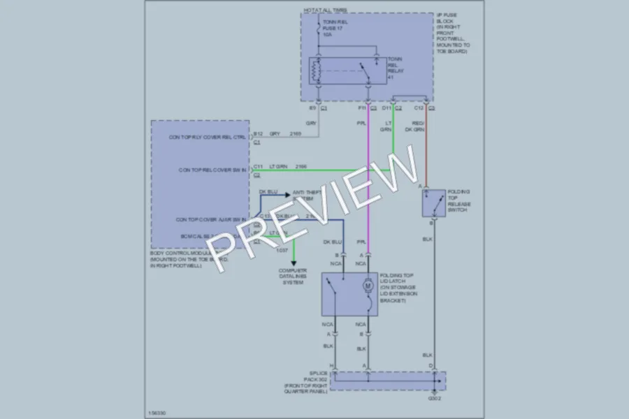 2002 Chevrolet Corvette Trunk Tailgate Fuel Door wiring diagram preview