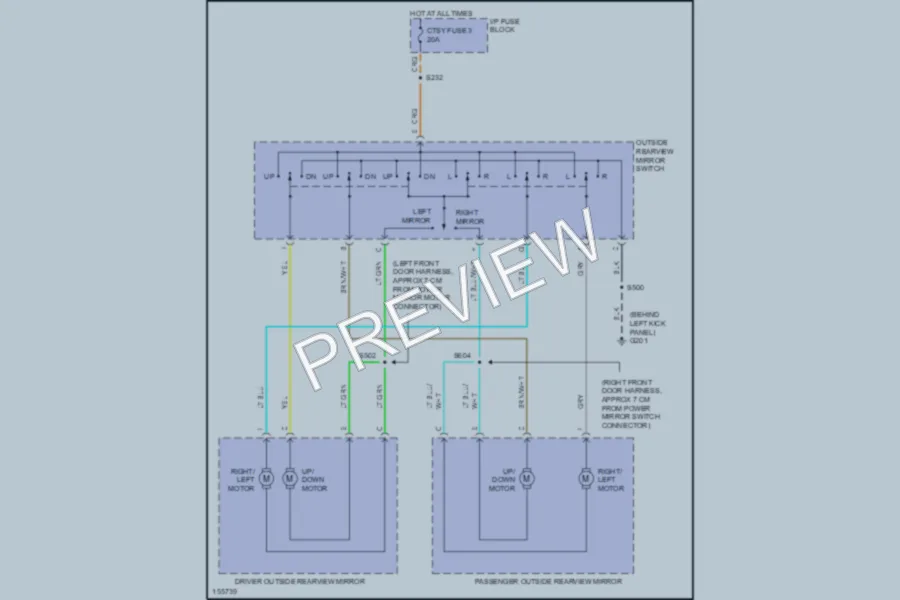 2002 Chevrolet G2500 Power Mirrors wiring diagram preview