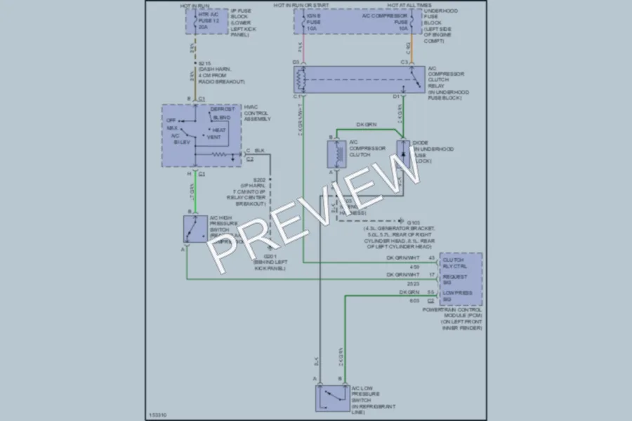 2002 Chevrolet G2500 Air Conditioning wiring diagram preview