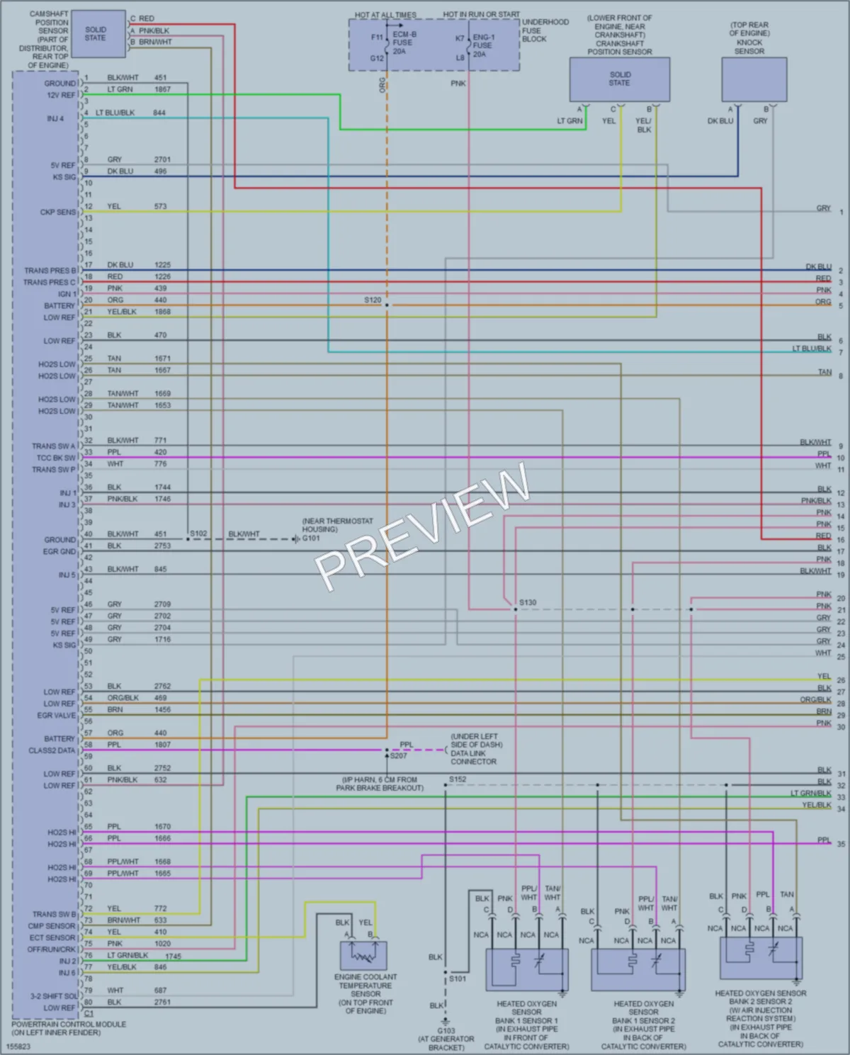2002 Chevrolet G1500 Engine Performance wiring diagram preview