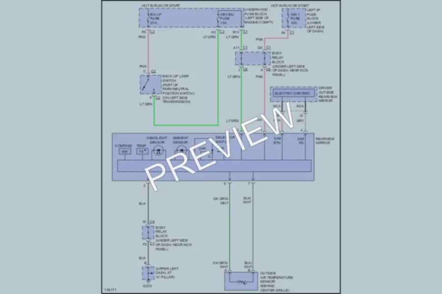 2002 Chevrolet 2500 Power Mirrors wiring diagram preview