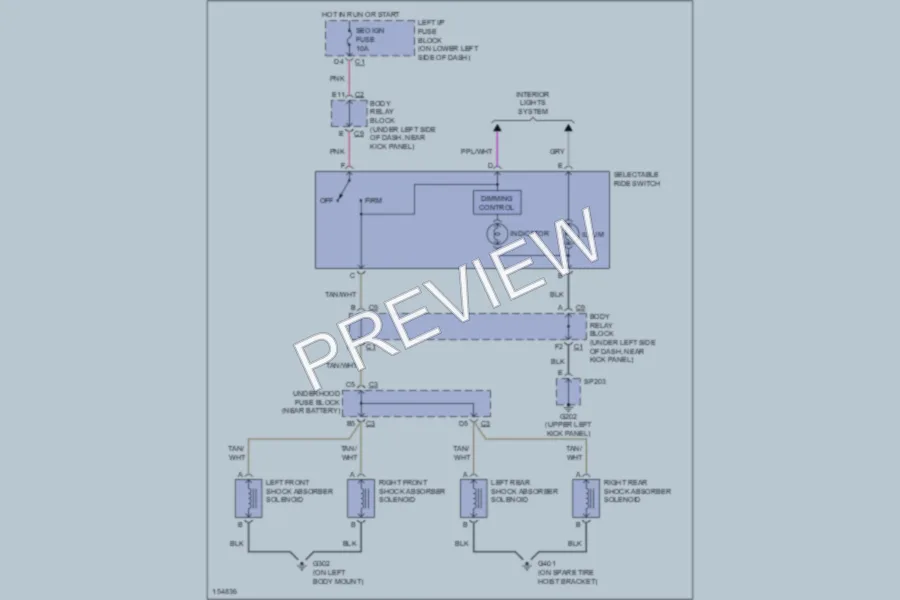 2002 Chevrolet 1500 Electronic Suspension wiring diagram preview