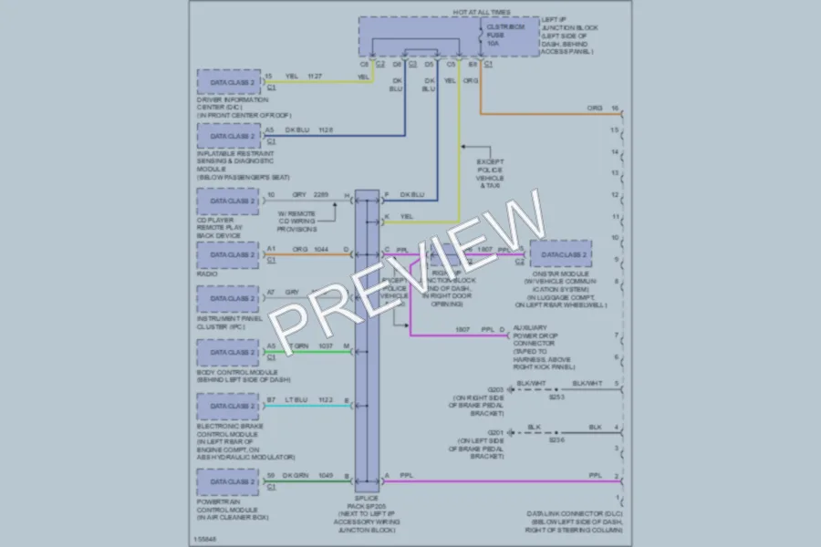 2002 Chevrolet MonteCarlo Computer Data Lines wiring diagram preview