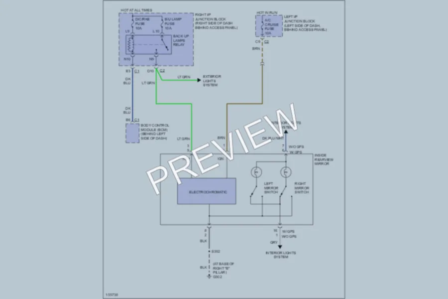2002 Chevrolet MonteCarlo Power Mirrors wiring diagram preview