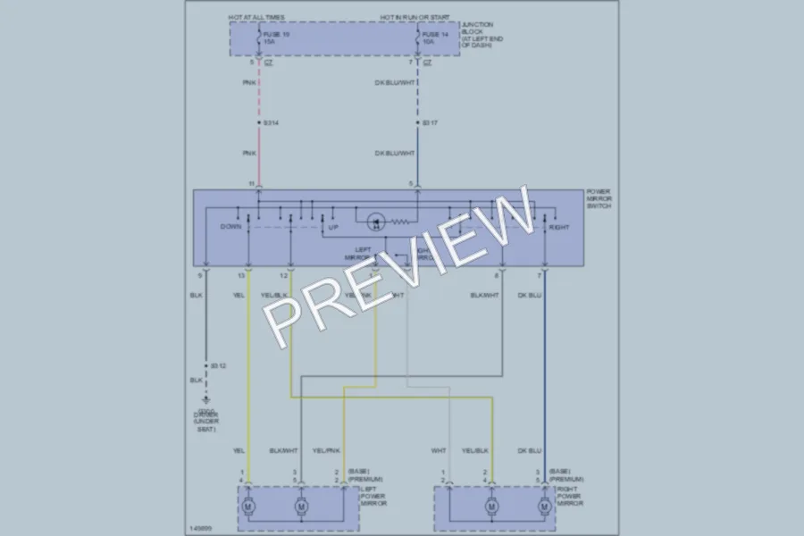 2002 Chrysler 300M Power Mirrors wiring diagram preview