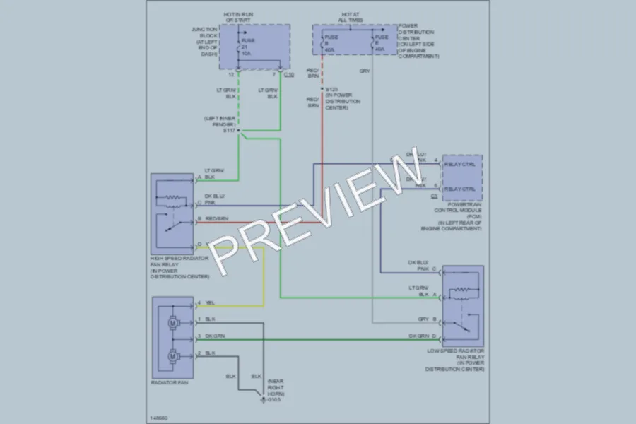 2002 Chrysler Concorde Cooling Fan wiring diagram preview