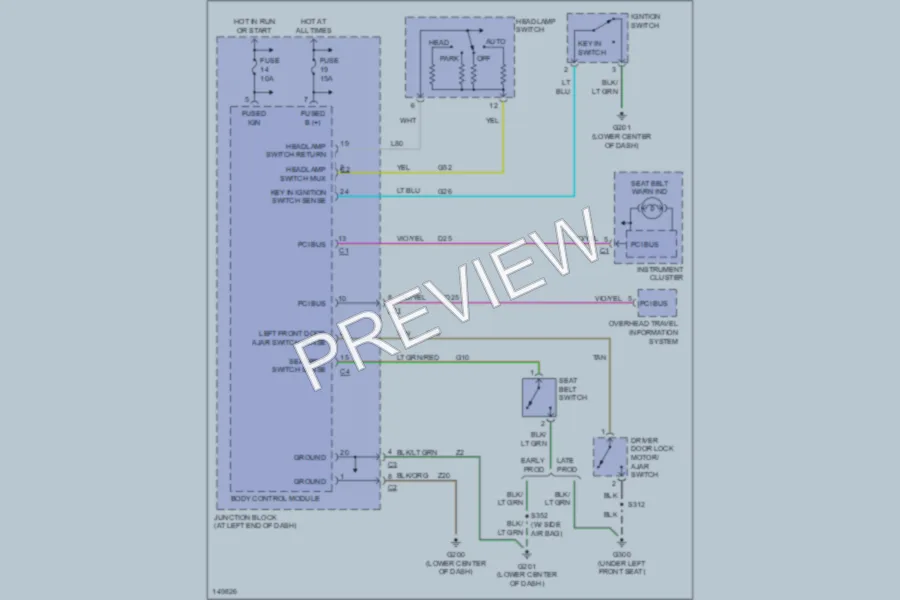 2002 Chrysler Concorde Warning Systems wiring diagram preview