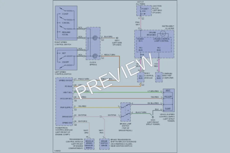 2002 Chrysler 2D Convertible Cruise Control wiring diagram preview