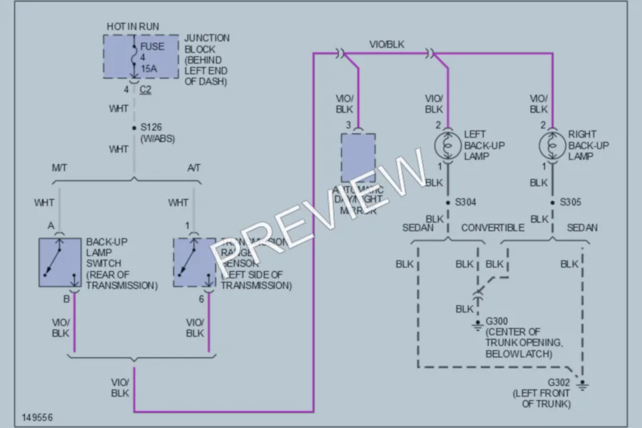 2002 Chrysler 2D Convertible Exterior Lights wiring diagram preview