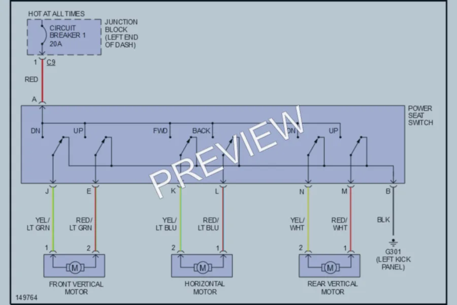 2002 Chrysler 2D Convertible Power Seats wiring diagram preview