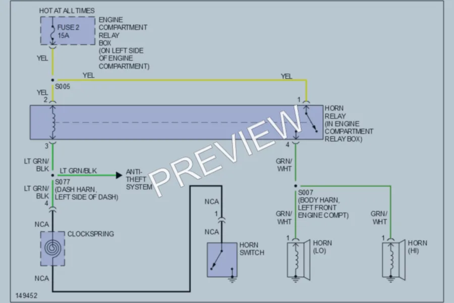 2002 Chrysler 2D Coupe Horn wiring diagram preview