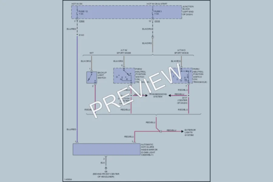 2002 Chrysler 2D Coupe Power Mirrors wiring diagram preview